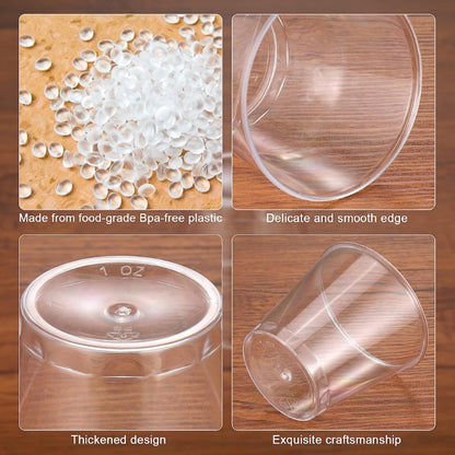 100 Pcs Reusable Plastic Shot Glasses