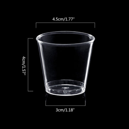 100 Pcs Reusable Plastic Shot Glasses