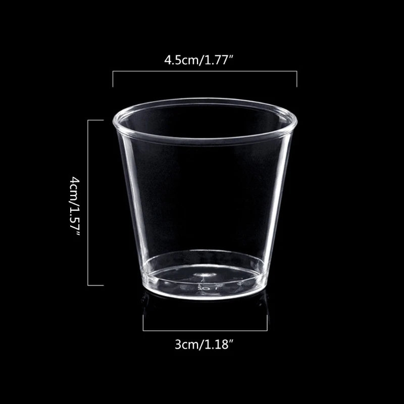 100 Pcs Reusable Plastic Shot Glasses