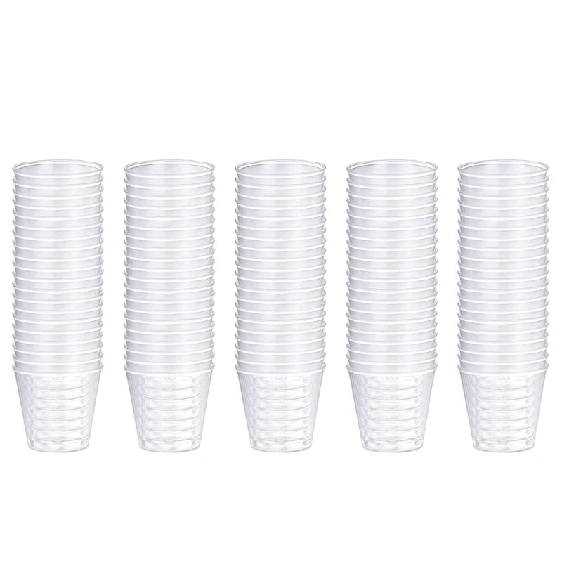 100 Pcs Reusable Plastic Shot Glasses