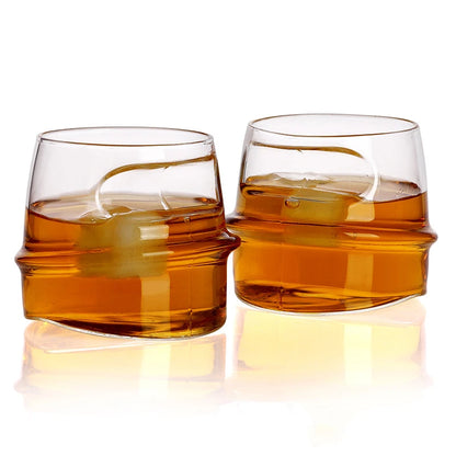 Whiskey Glass With Indented Cigar Rest