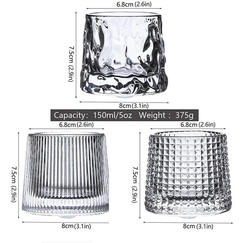 Crystal Rotating Whiskey Glasses