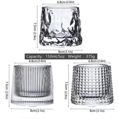 Crystal Rotating Whiskey Glasses