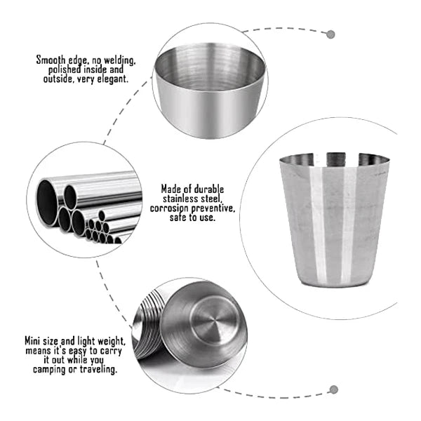 15 Pcs Stainless Steel Shot Glasses