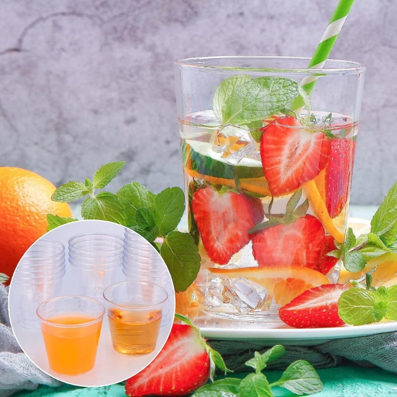 100 Pcs Reusable Plastic Shot Glasses