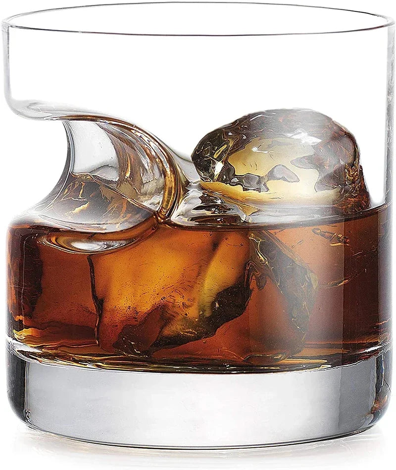Whiskey Glass With Indented Cigar Rest