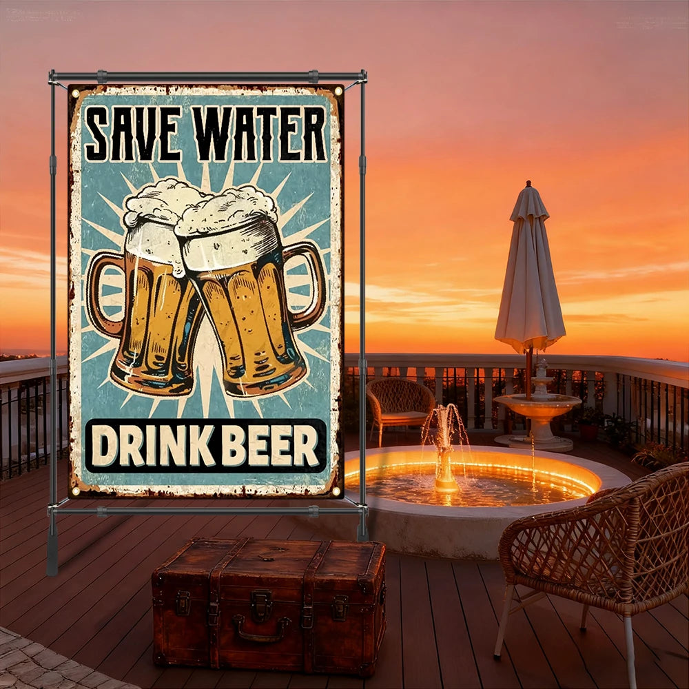 Save Water Drink Beer Flag