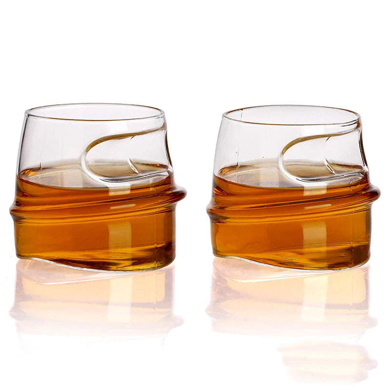 Whiskey Glass With Indented Cigar Rest
