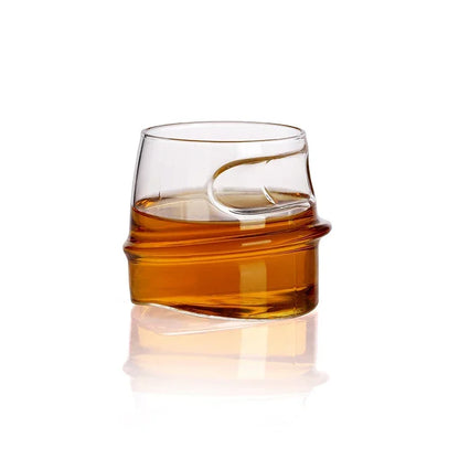 Whiskey Glass With Indented Cigar Rest