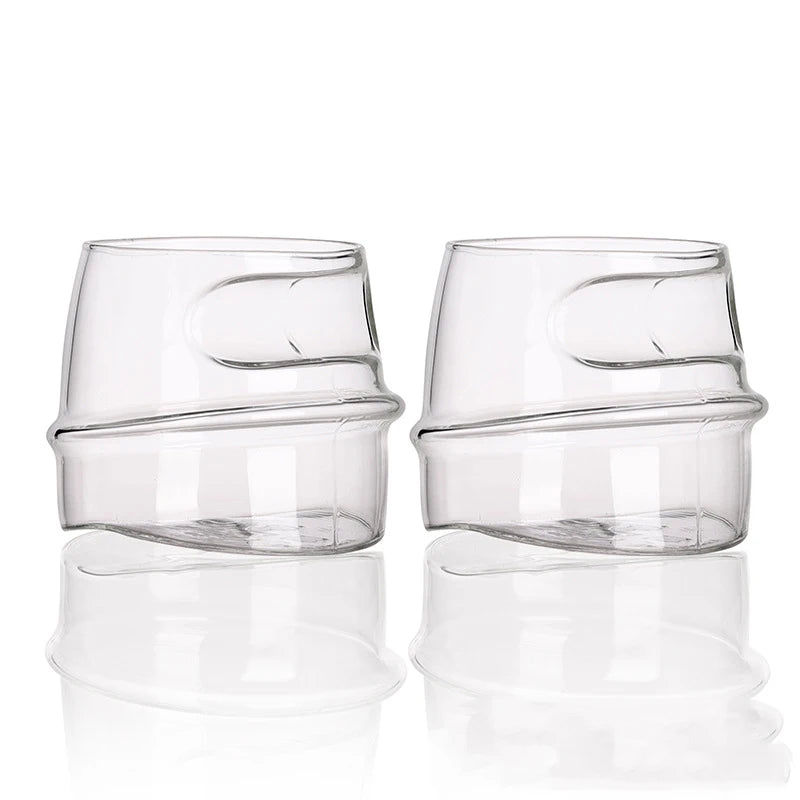 Whiskey Glass With Indented Cigar Rest