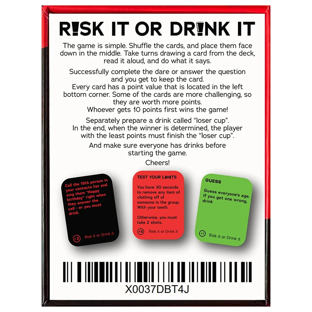 Risk It Or Drink Card Game