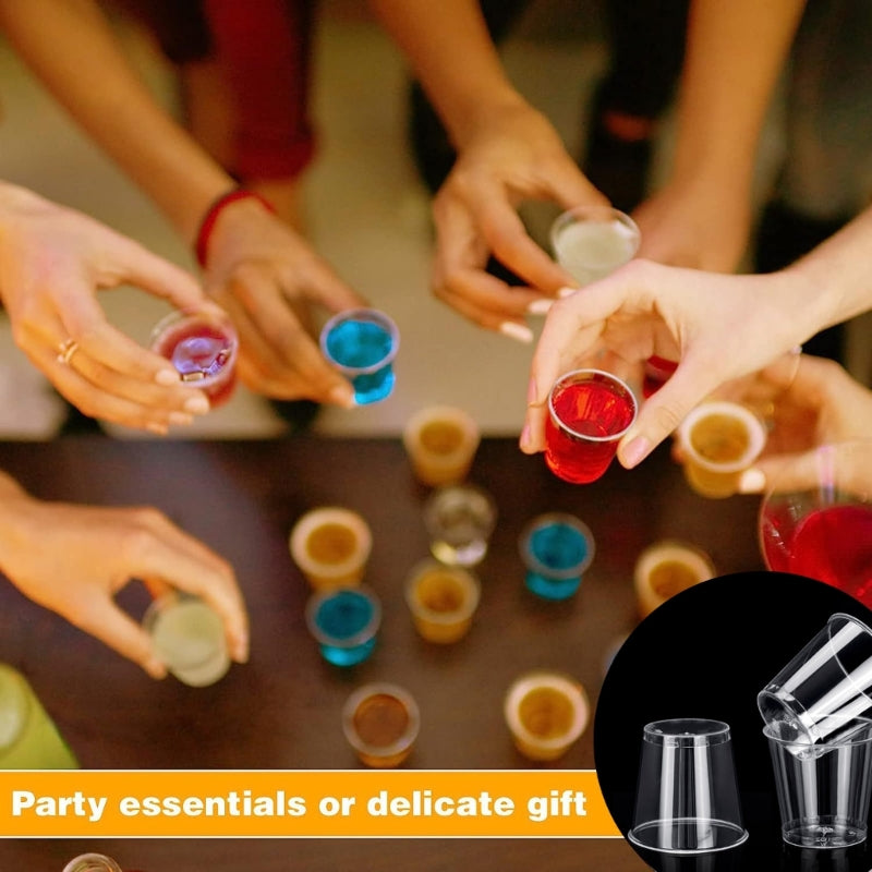 100 Pcs Reusable Plastic Shot Glasses