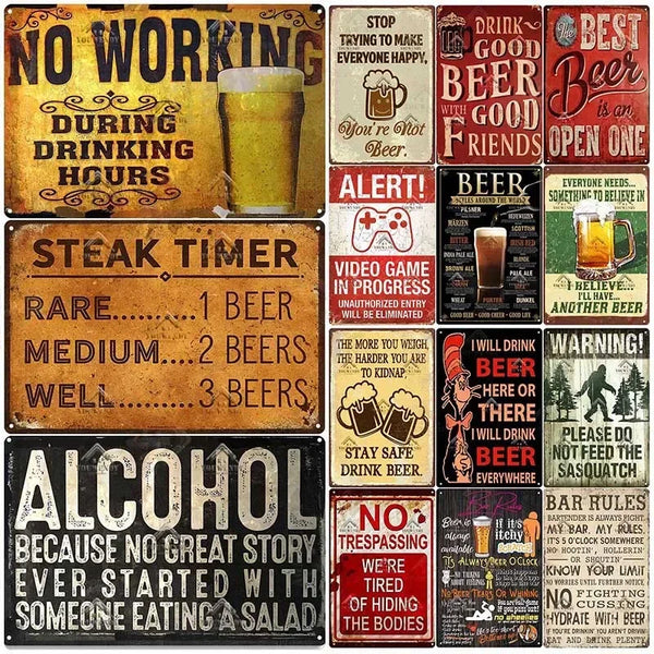 Funny Bar Metal Signs