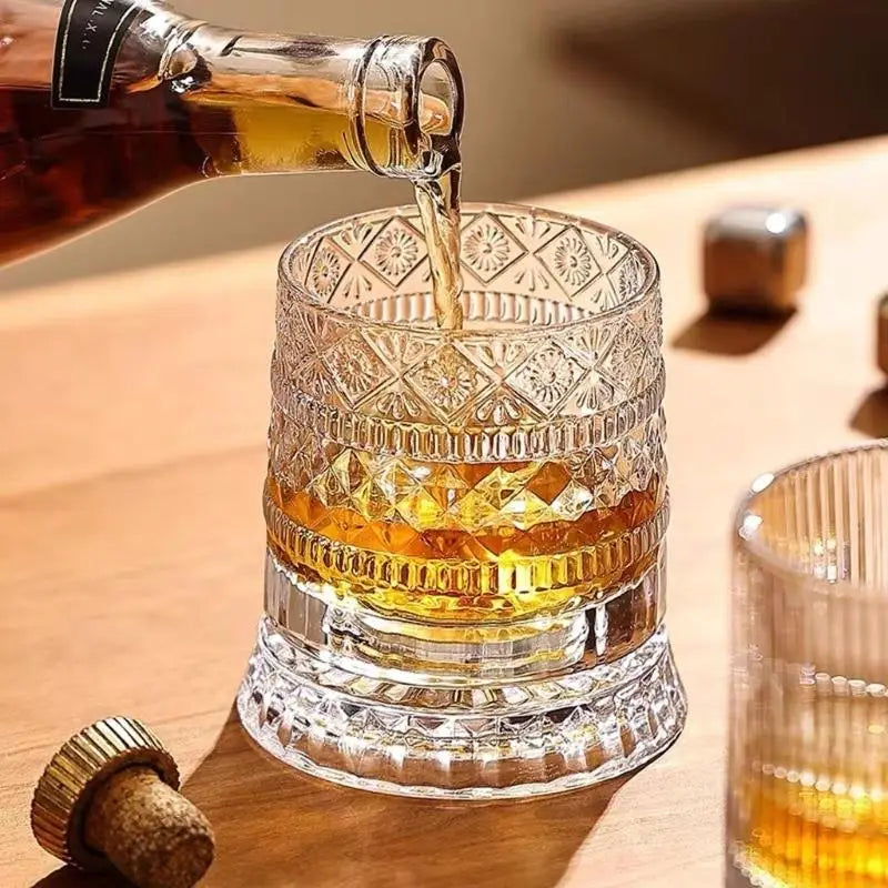 Elegant Rotating Whiskey Glass