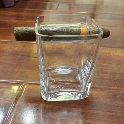 Whiskey Glass With Indented Cigar Rest
