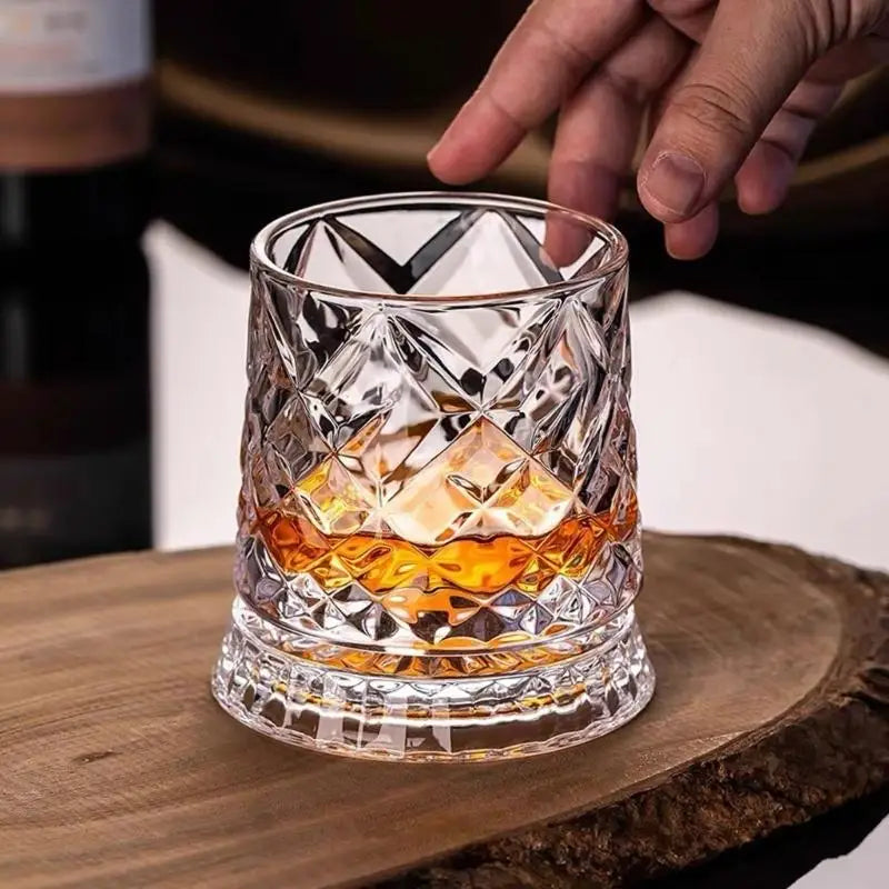 Elegant Rotating Whiskey Glass