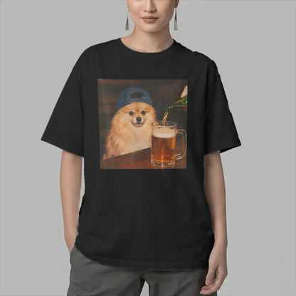 Pomeranian Drinking Beer T-Shirt