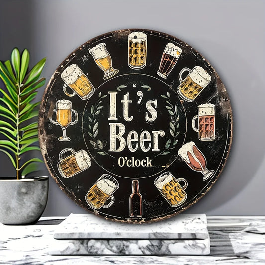 Wooden Vintage "It's Beer O'clock" Sign