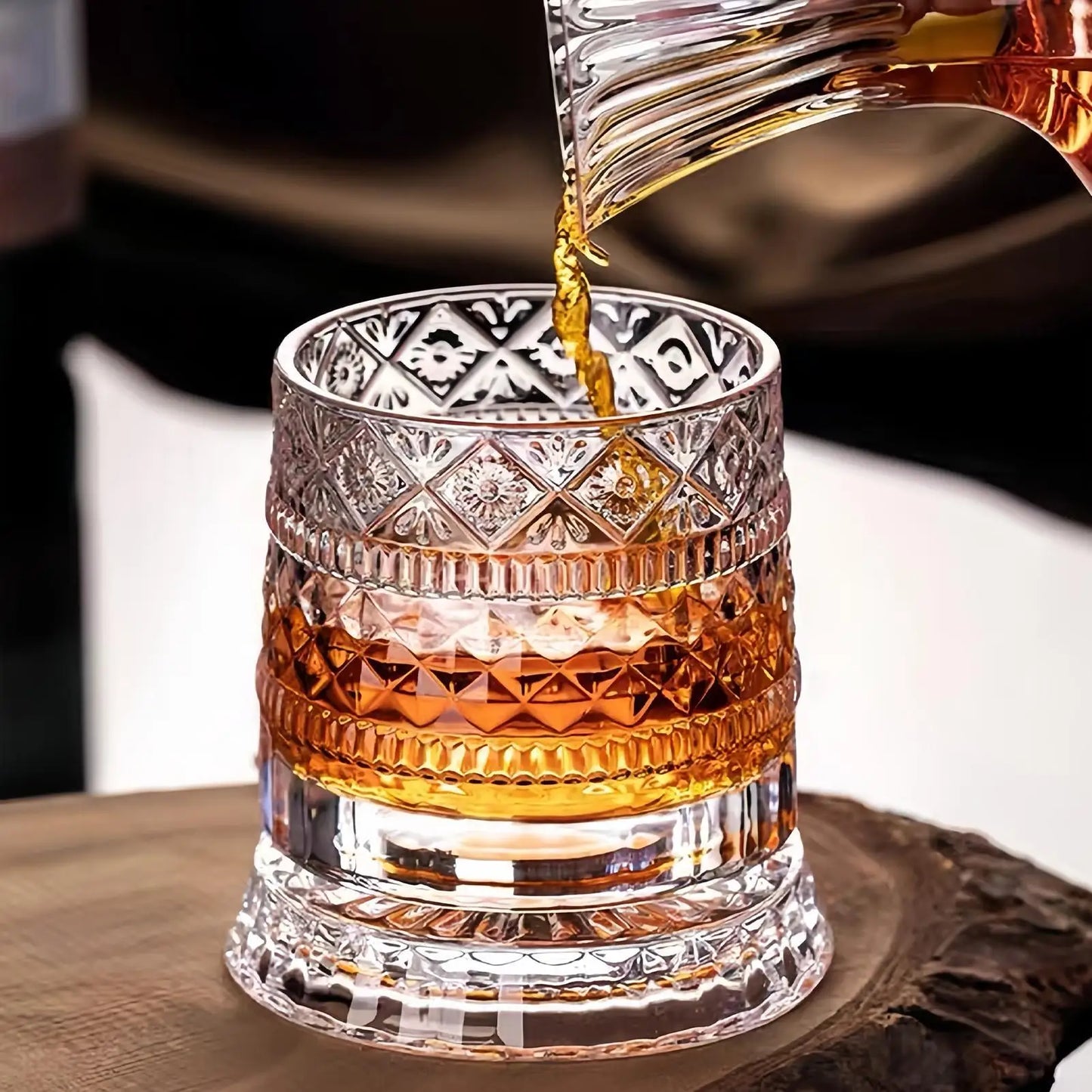 Rotating Whiskey Glass