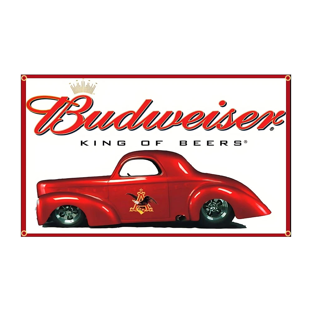 B-Budweisers Bud Racing Car Flag