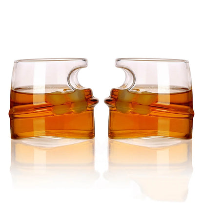 Whiskey Glass With Indented Cigar Rest