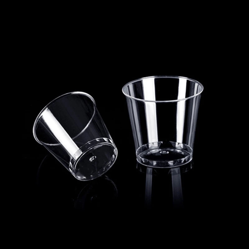 100 Pcs Reusable Plastic Shot Glasses