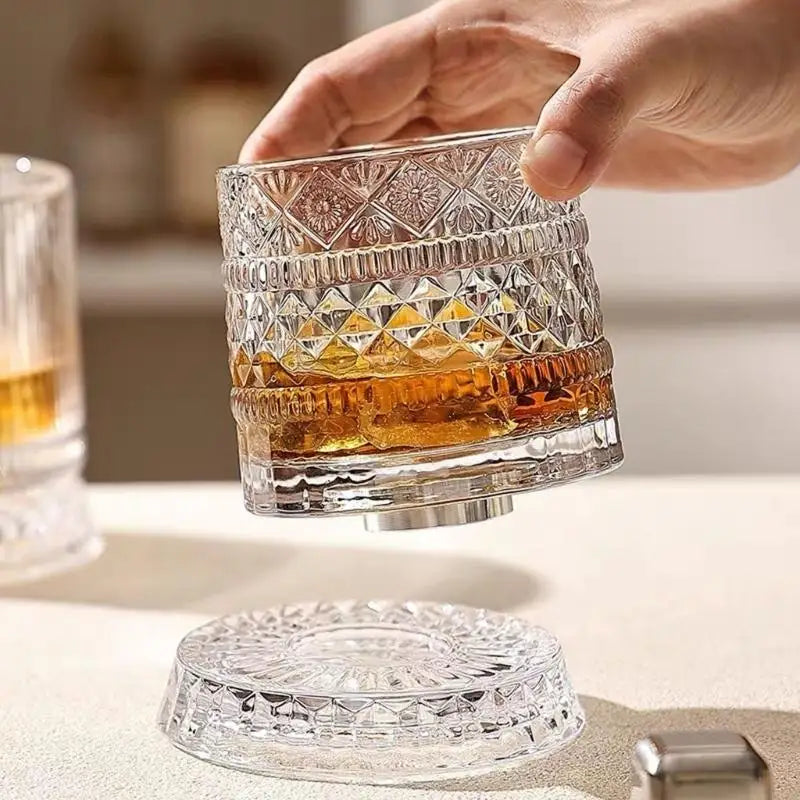 Elegant Rotating Whiskey Glass