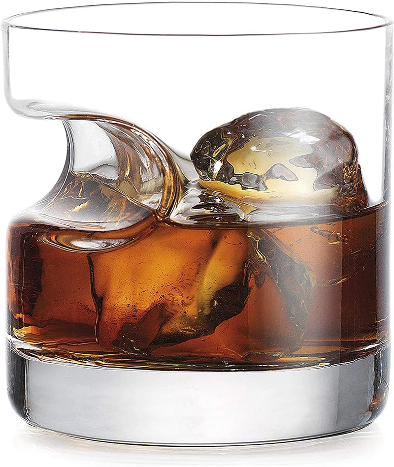 Whiskey Glass With Indented Cigar Rest